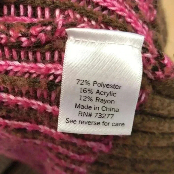 Nine West pink and brown abstract print wide sleeve pullover sweater. Size XXL - Picture 8 of 9